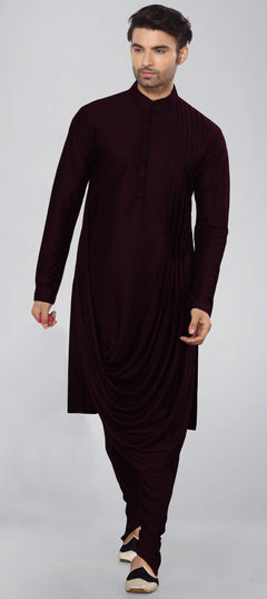 Purple and Violet color Kurta Pyjamas in Lycra fabric with Thread work : 1630509