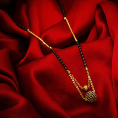 Black and Grey color Mangalsutra in Metal Alloy studded with Austrian diamond & Gold Rodium Polish : 1636298