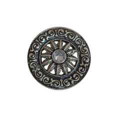Silver Rodium Polish Black and Grey color Ring in Brass studded with CZ Diamond