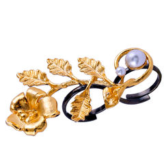 Enamel Multicolor color Ring in Metal Alloy studded with Pearl