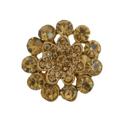 Gold color Ring in Brass studded with CZ Diamond & Gold Rodium Polish : 1642333