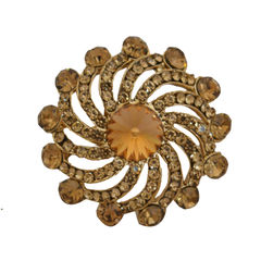 Gold color Ring in Brass studded with CZ Diamond & Gold Rodium Polish : 1642337