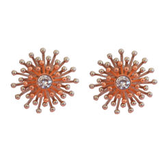 Enamel Multicolor color Earrings in Metal Alloy studded with CZ Diamond