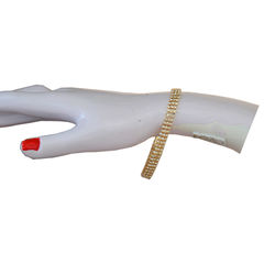 White and Off White color Bracelet in Brass studded with CZ Diamond & Gold Rodium Polish : 1644435