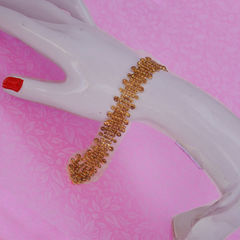 Gold color Bracelet in Brass studded with CZ Diamond & Gold Rodium Polish : 1644618