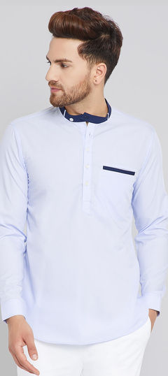 Blue color Kurta in Cotton fabric with Thread work