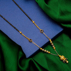 Gold color Mangalsutra in Metal Alloy studded with Austrian diamond & Gold Rodium Polish : 1651281