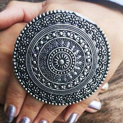 Silver color Ring in Metal Alloy studded with Artificial & Silver Rodium Polish : 1656980