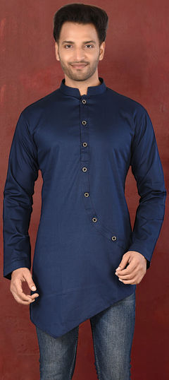 Blue color Kurta in Cotton fabric with Thread work : 1659835