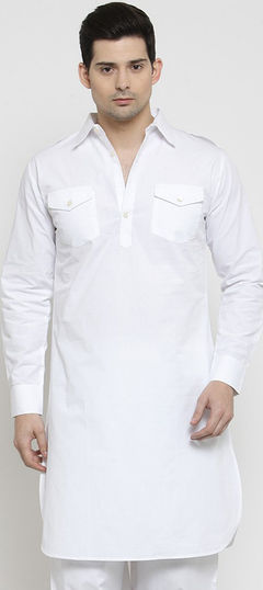 White and Off White color Kurta in Cotton fabric with Thread work