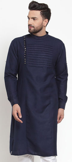 Blue color Kurta in Cotton fabric with Thread work