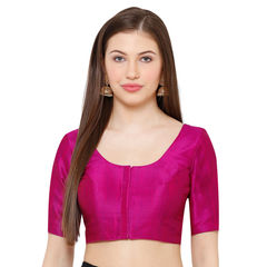 Purple and Violet color Blouse in Mulberry Silk fabric with Thread work