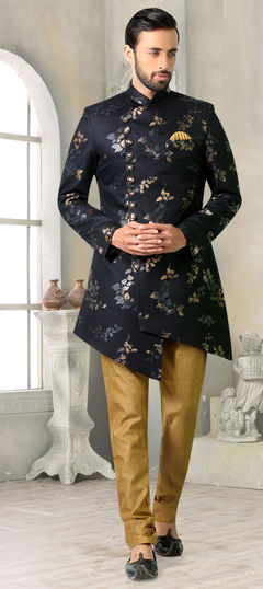 Blue color IndoWestern Dress in Rayon fabric with Printed work