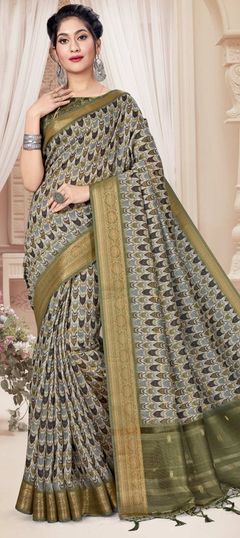 Multicolor color Saree in Art Silk, Silk fabric with Digital Print, Weaving work