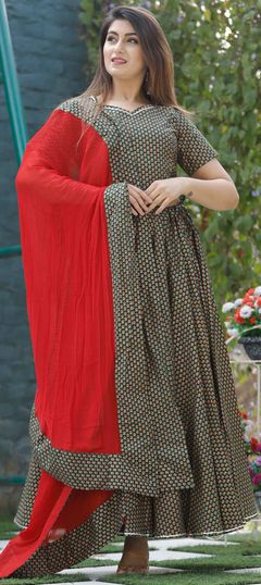 Multicolor color Ready to Wear Lehenga in Cotton fabric with Floral, Printed work