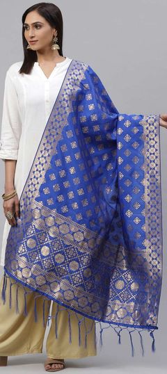 Blue color Dupatta in Art Silk fabric with Weaving work