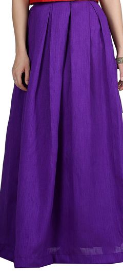 Purple and Violet color Skirt in Dupion Silk fabric with Thread work