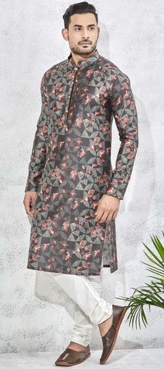 Multicolor color Kurta Pyjamas in Art Silk fabric with Printed work