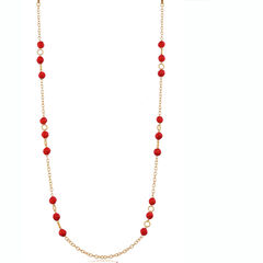 Handmade Gold color 3-in-1 Necklace in Brass studded with Beads, Glass