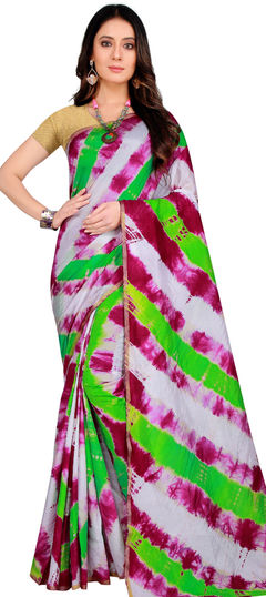 Multicolor color Saree in Art Silk, Silk fabric with Printed, Weaving work