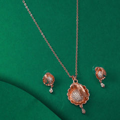 Gold Rodium Polish White and Off White color Pendant in Metal Alloy studded with CZ Diamond, Pearl