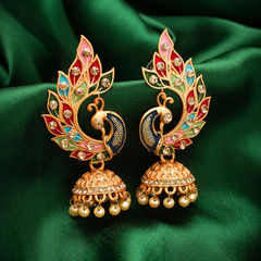 Multicolor color Earrings in Metal Alloy studded with Austrian diamond & Gold Rodium Polish : 1720858