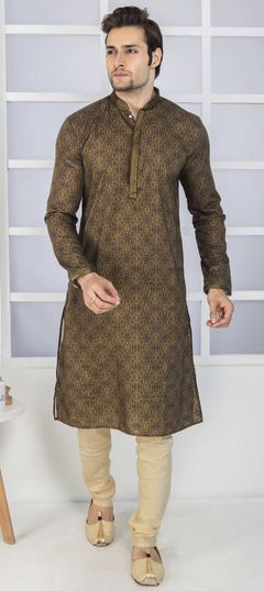Multicolor color Kurta Pyjamas in Poly Silk fabric with Digital Print work