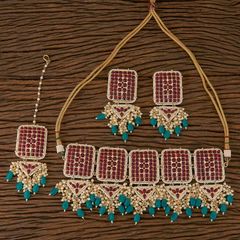 Gold Rodium Polish White and Off White color Necklace in Brass studded with Beads, Cubic Zirconia, Kundan, Pearl