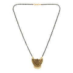 Black and Grey color Mangalsutra in Metal Alloy studded with Beads & Gold Rodium Polish : 1728564