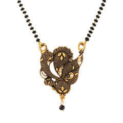 Black and Grey color Mangalsutra in Metal Alloy studded with Beads & Gold Rodium Polish : 1728570