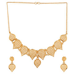 Gold Rodium Polish Gold color Necklace in Metal Alloy studded with Beads