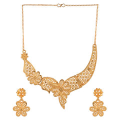 Gold Rodium Polish Gold color Necklace in Metal Alloy studded with Beads