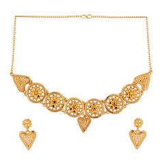 Gold Rodium Polish Gold color Necklace in Metal Alloy studded with Beads