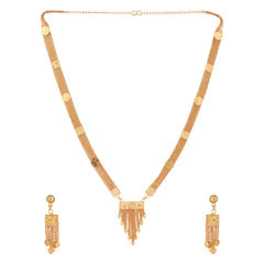 Gold Rodium Polish Gold color Necklace in Brass, Copper, Metal Alloy studded with Beads