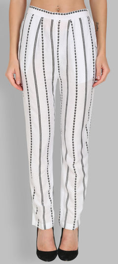 Casual White and Off White color Jeggings in Rayon fabric with Printed work : 1731107