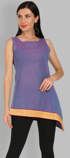 Blue color Kurti in Cotton fabric with Thread work