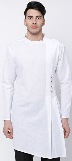White and Off White color Kurta in Cotton fabric with Thread work