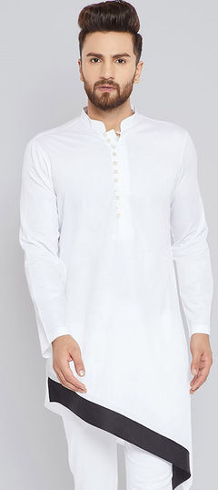 White and Off White color Kurta in Cotton fabric with Thread work