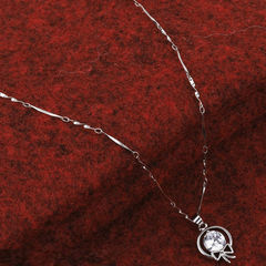 Silver Rodium Polish Silver color Pendant in Metal Alloy studded with CZ Diamond