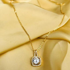 Gold Rodium Polish Silver color Pendant in Metal Alloy studded with CZ Diamond