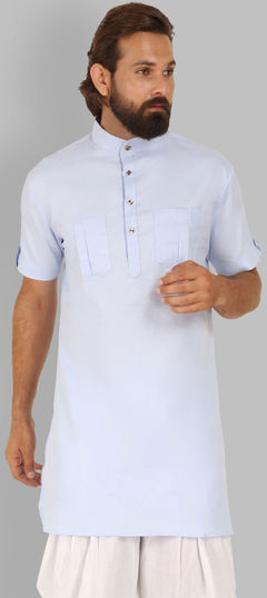 Blue color Kurta in Cotton fabric with Thread work