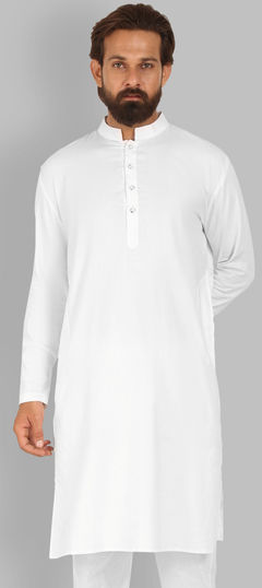 White and Off White color Kurta in Cotton fabric with Thread work