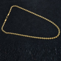 Gold Rodium Polish Gold color Chain in Brass studded with Artificial