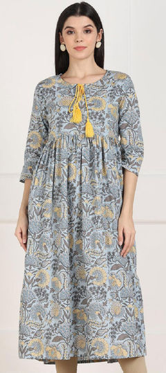 Multicolor color Kurti in Cotton fabric with Printed work