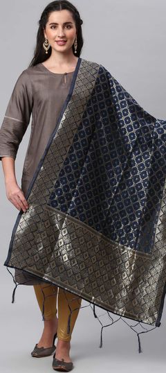 Casual, Traditional Blue color Dupatta in Banarasi Silk fabric with Weaving work : 1757058