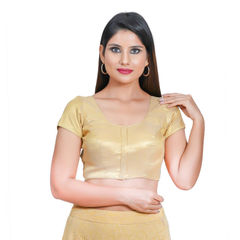 Beige and Brown color Blouse in Polyester Silk fabric with Thread work : 1762964