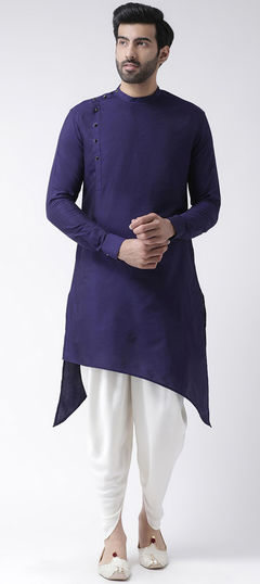 Blue color Dhoti Kurta in Blended Cotton fabric with Thread work