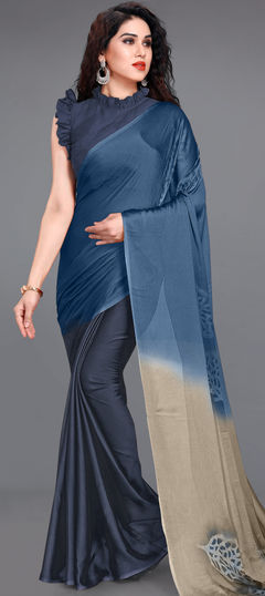 Multicolor color Saree in Faux Chiffon fabric with Floral, Printed work