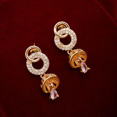 White and Off White color Earrings in Metal Alloy studded with Austrian diamond & Gold Rodium Polish : 1767088