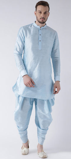 Blue color Dhoti Kurta in Art Dupion Silk fabric with Thread work : 1770928